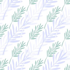Fototapeta premium Abstract leaves seamless pattern. Leaf branch backdrop.