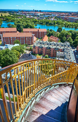 steps to the viewpoint on the roof of the Church of Our Saviour, Copenhagen
