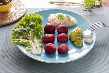 beet burgers and feta cheese