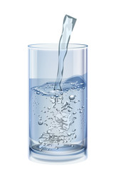water splashing from glass isolated on white background. vector
