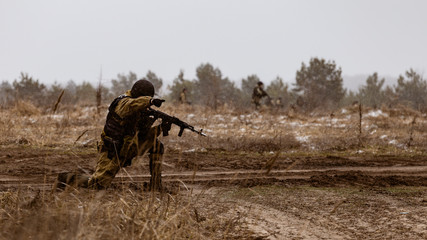 Russian counter-terrorist unit on the battlefield