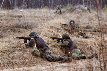 Russian counter-terrorist unit on the battlefield
