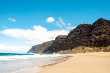 Fototapeta na wymiar beautiful sand beach, Hawaii, 