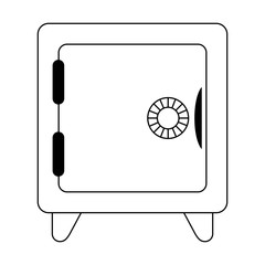 Strongbox money security symbol in black and white