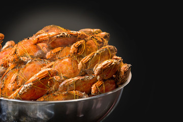 fresh crabs seafood on hot pot stream