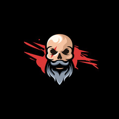 skull logo design illustration vector