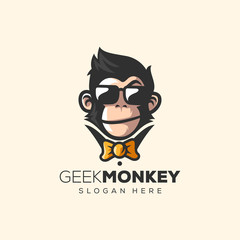 awesome monkey logo vector illustration