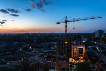 Evening city landscape.