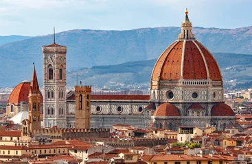 Fototapete Florenz FLORENZ in Italien mit der großen Kuppel der Kathedrale