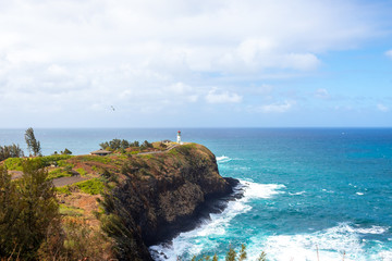 A beautiful view of the Daniel Inouye Kilauea Point lighthouse on the Hawaiian island of KauaiL - 260555061