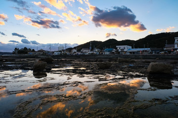 串本町 橋杭岩 夕方