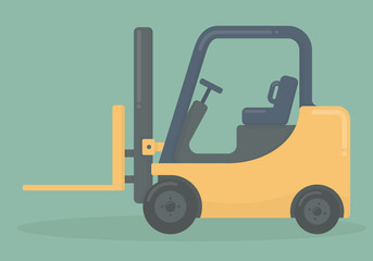 Forklift truck in flat style
