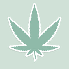 Marijuana leaf sticker