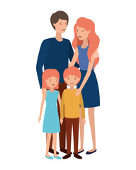 couple of parents with children avatar character
