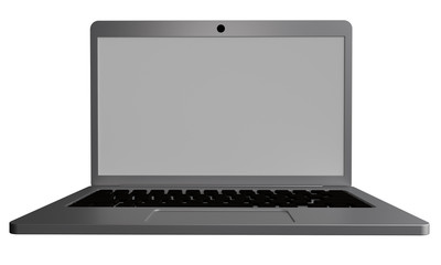 Laptop isolated on white background. 3d rendering