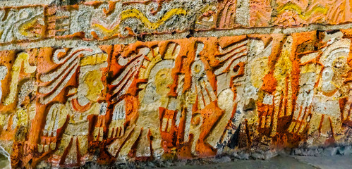 Ancient Aztec Eagle Warriors Palace Templo Mayor Mexico City Mexico