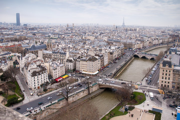 Fototapeta premium view of Eiffel tower at the river Seine