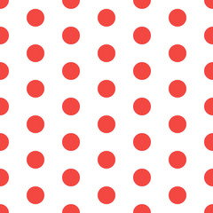 Seamless red dotted pattern. Polka dot background. Abstract texture with dots. Simple minimalistic graphic design.