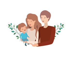 couple of parents with son avatar character