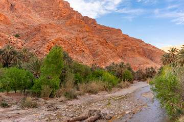 Dried Up Stream at Todra Gorge in Morocco