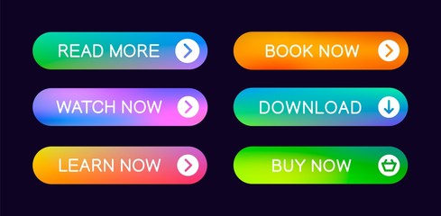 Fototapeta premium Set of modern abstract web buttons with the ability to edit
