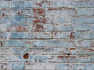 Brick old Foundation with paint stains
