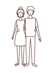 young couple avatar character