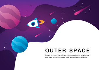 banner templates. universe. space. space trip. design. vector illustration - Vector