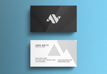 Black and White Corporate Business Card Layout