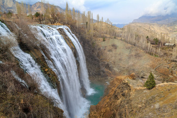 Tortum (Uzundere) waterfall from up in Uzundere, Erzurum, Turkey