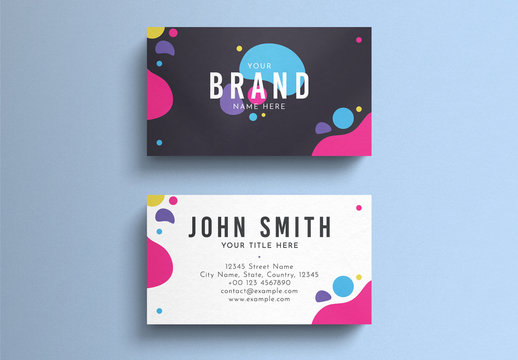 Colorful Minimal Business Card Layout