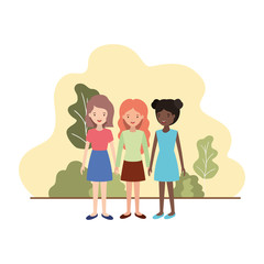 young women with landscape avatar character