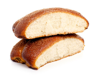 Buns with apple and cinnamon on a white background. Isolation