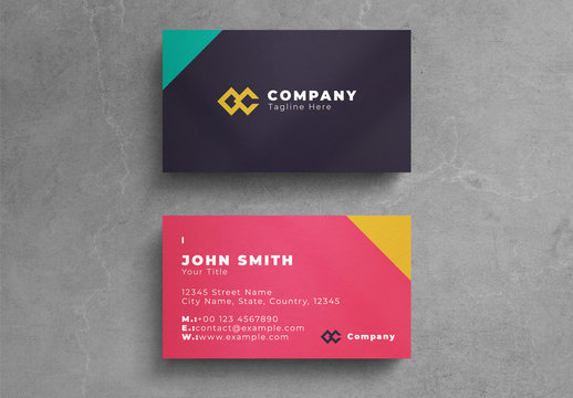 Red and Blue Business Card Layout