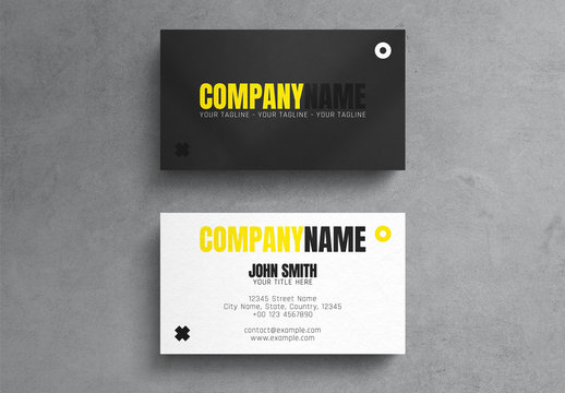 Yellow and Black Corporate Business Card Layout