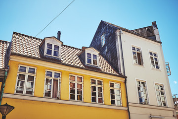 Fototapeta premium Beautiful Streets of the Old City. Odense, Denmark.