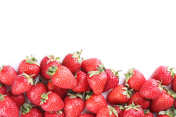 Fresh strawberries on white background