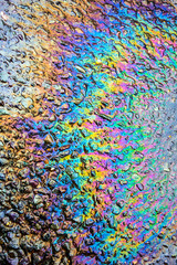 Oil Petrol Pollution Rainbow Spill on A Road