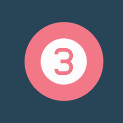 Silhouette icon ball number three