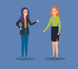 Obraz premium pretty women with casual clothes and hairstyle