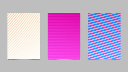 Geometric gradient stripe poster template background set