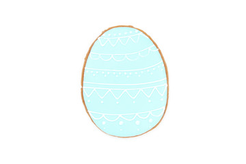 Easter gingerbread cookie isolated on white background