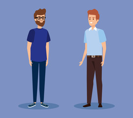 nice men with casual clothes and hairstyle