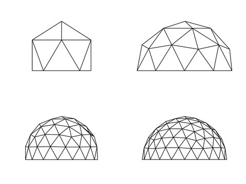 Geodesic domes illustration vector