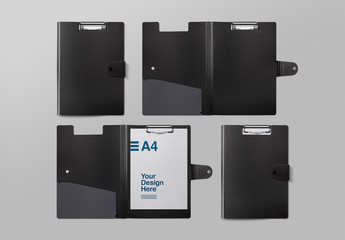 Clipboard and Folder with Paper Mockup