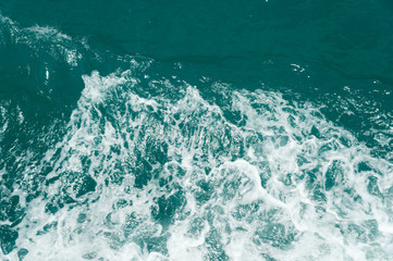 Close view of rough sea ,Beautiful blue ocean water and waves