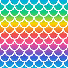 Rainbow mermaid seamless pattern. Holographic mermaid scale background. Fish scale background. Vector © chereliss