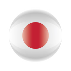 Japan flag icon in the form of a ball. Vector eps 10