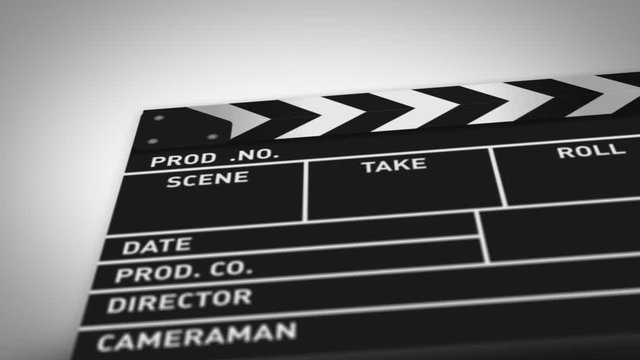 Action Film Clapper Board Background/ 4k animation of a film clapper board background for cinema intro and scenes transitions