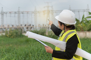 Asian engineer working at power plant,Thailand people